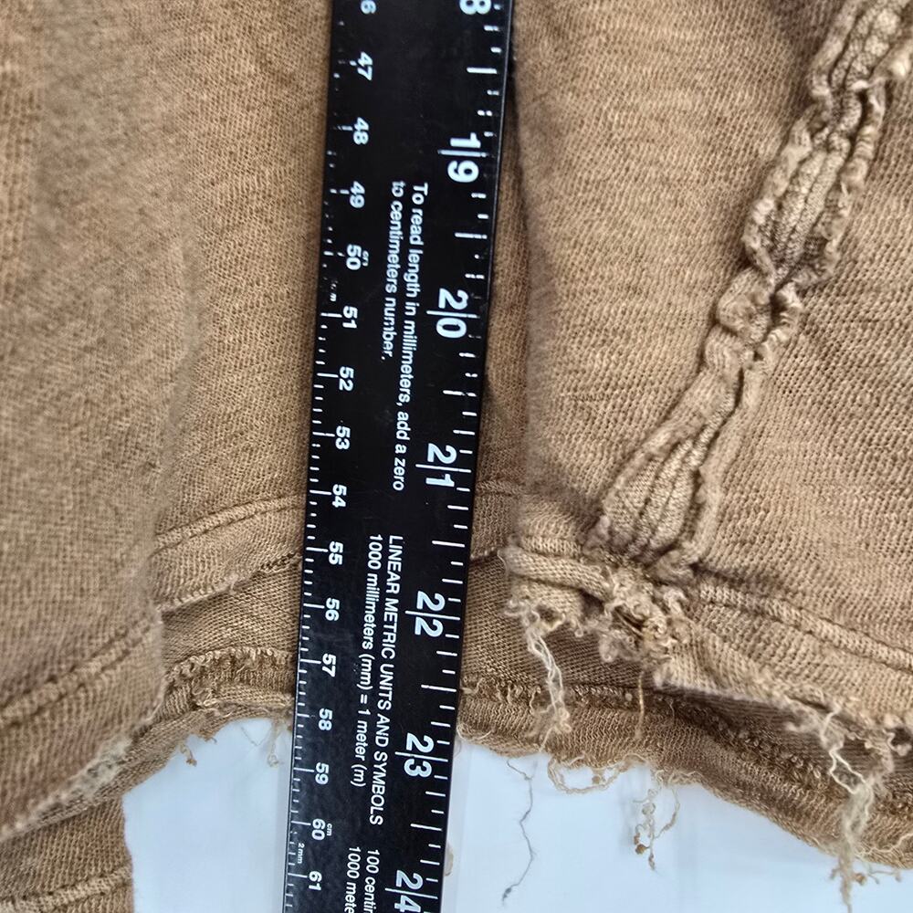We The Free Women's Linen Blend Cowl Drape Neck Boxy Oversized Top Brown XL - Picture 11 of 11